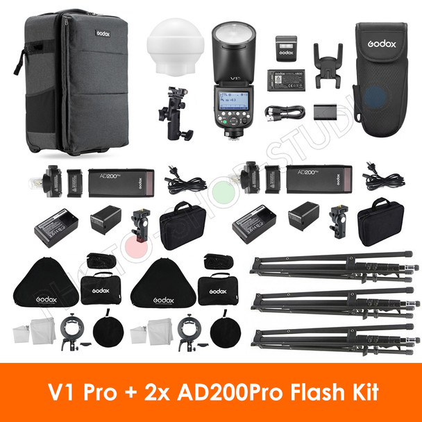 Godox 1x V1 Pro + 2x AD200Pro Three Light Kit