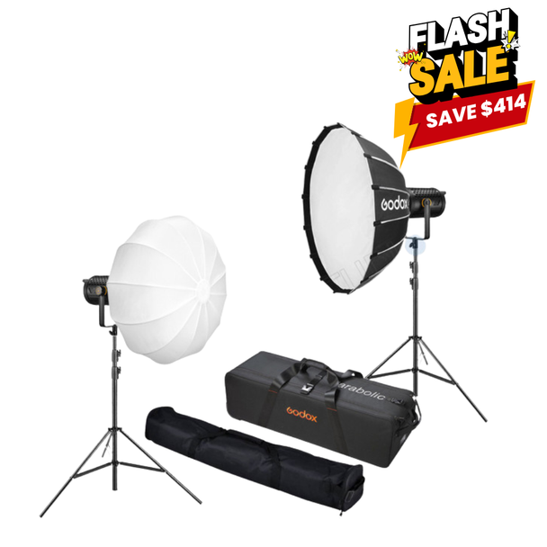 Godox 2x UL150IIBi Bi-color Silent Dual Power Two LED Video Light Kit