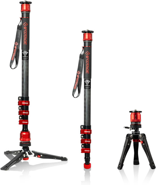 iFootage CB3 C180F-P Cobra 3  Carbon Fiber 4-Section Monopod with Pedal Lock(Flip Lock)