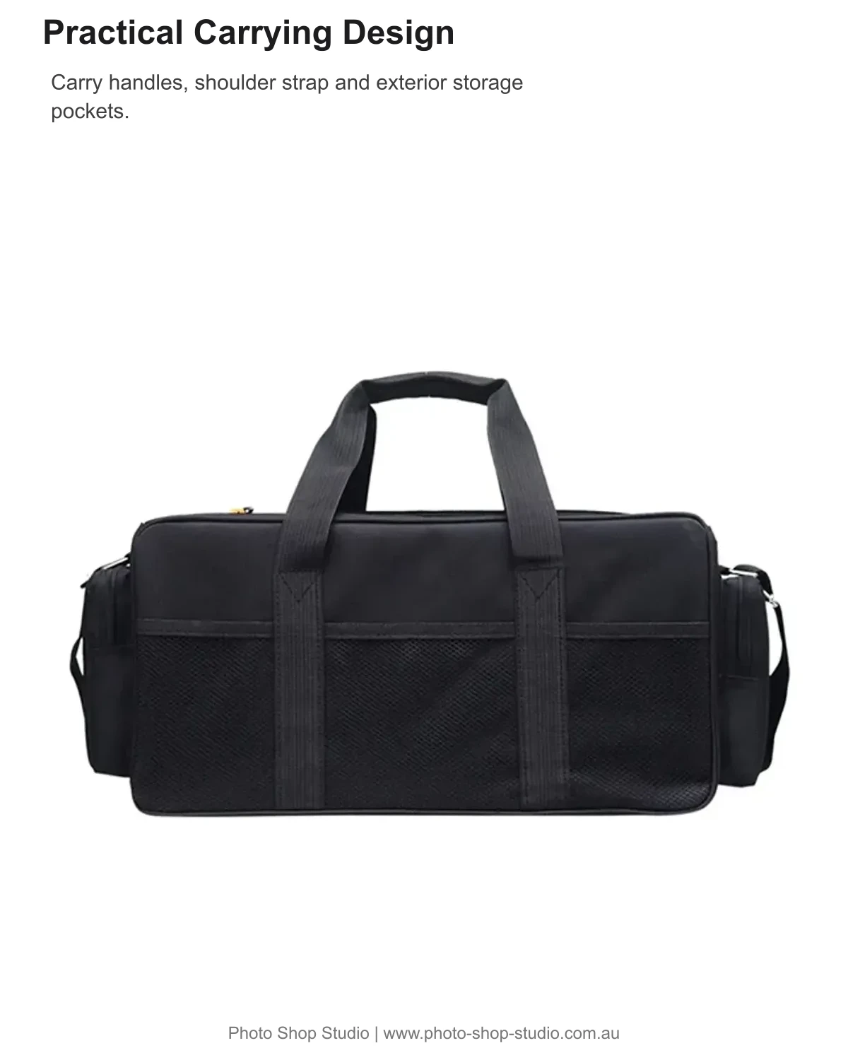 Fotolux large HDV shoulder bag rear carrying design and pockets