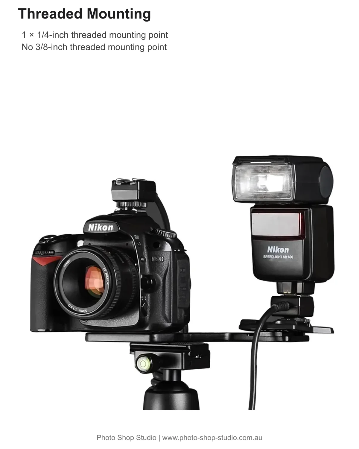 Manbily MBL-FB threaded mounting and installed camera flash setup