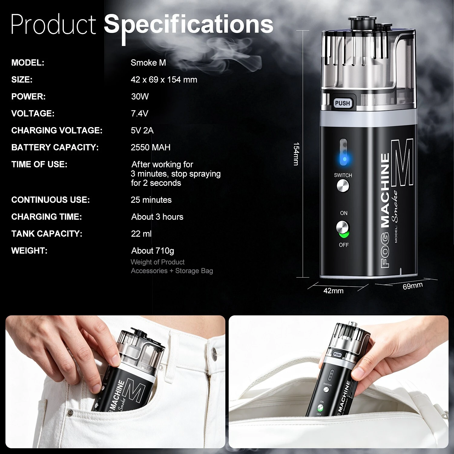 Lensgo Smoke M 30W Portable Fog Machine - detail 7
