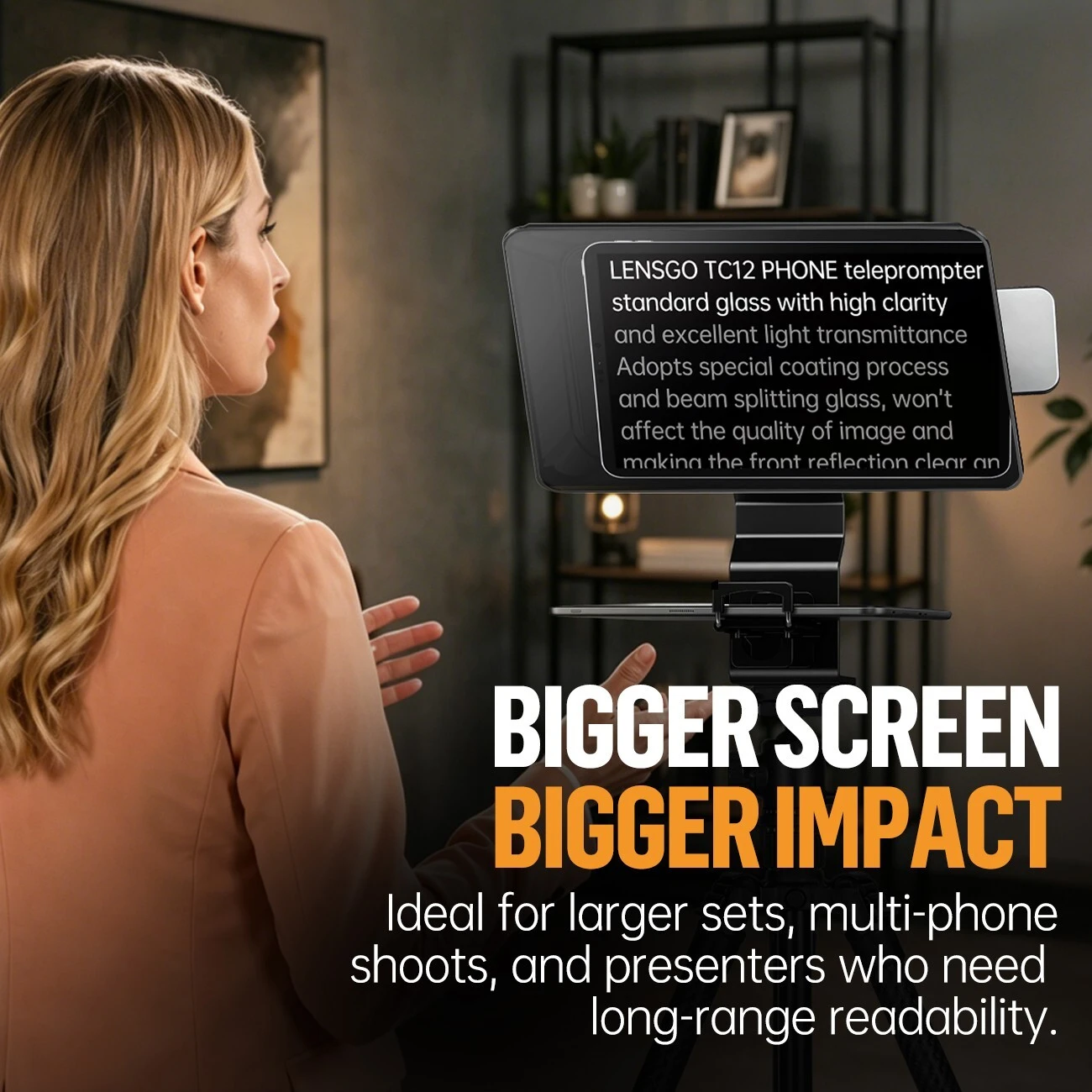 Lensgo TC12P Smartphone and Tablet Teleprompter - detail 3