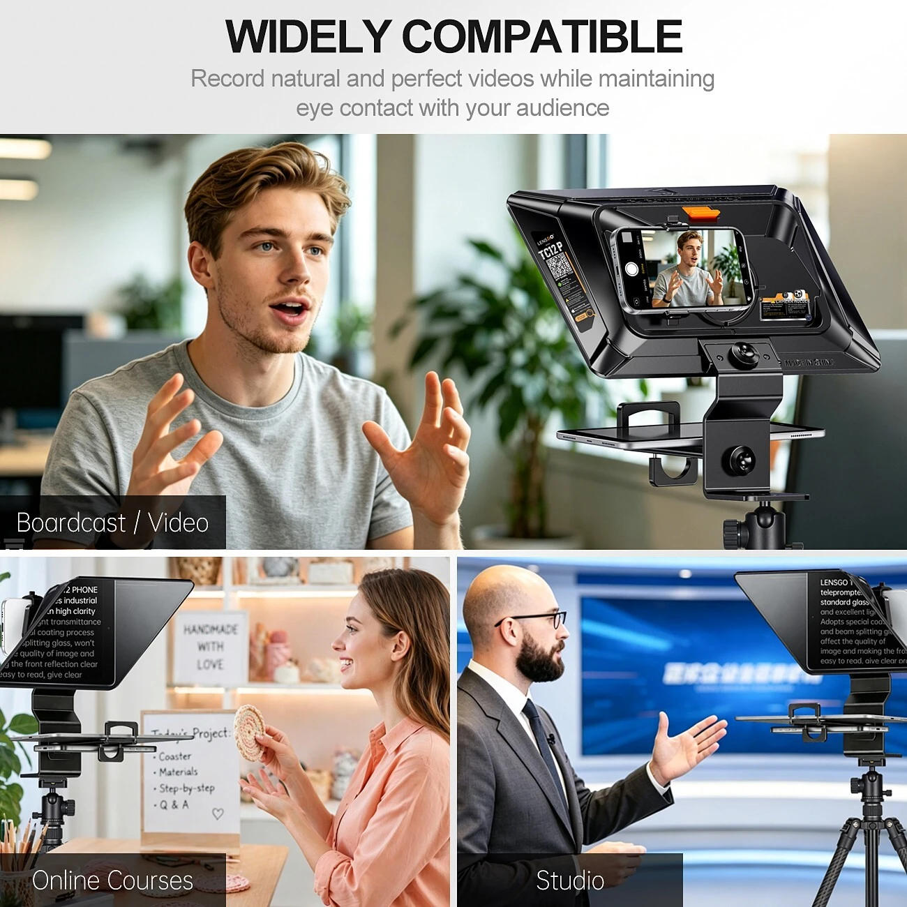 Lensgo TC12P Smartphone and Tablet Teleprompter - detail 5