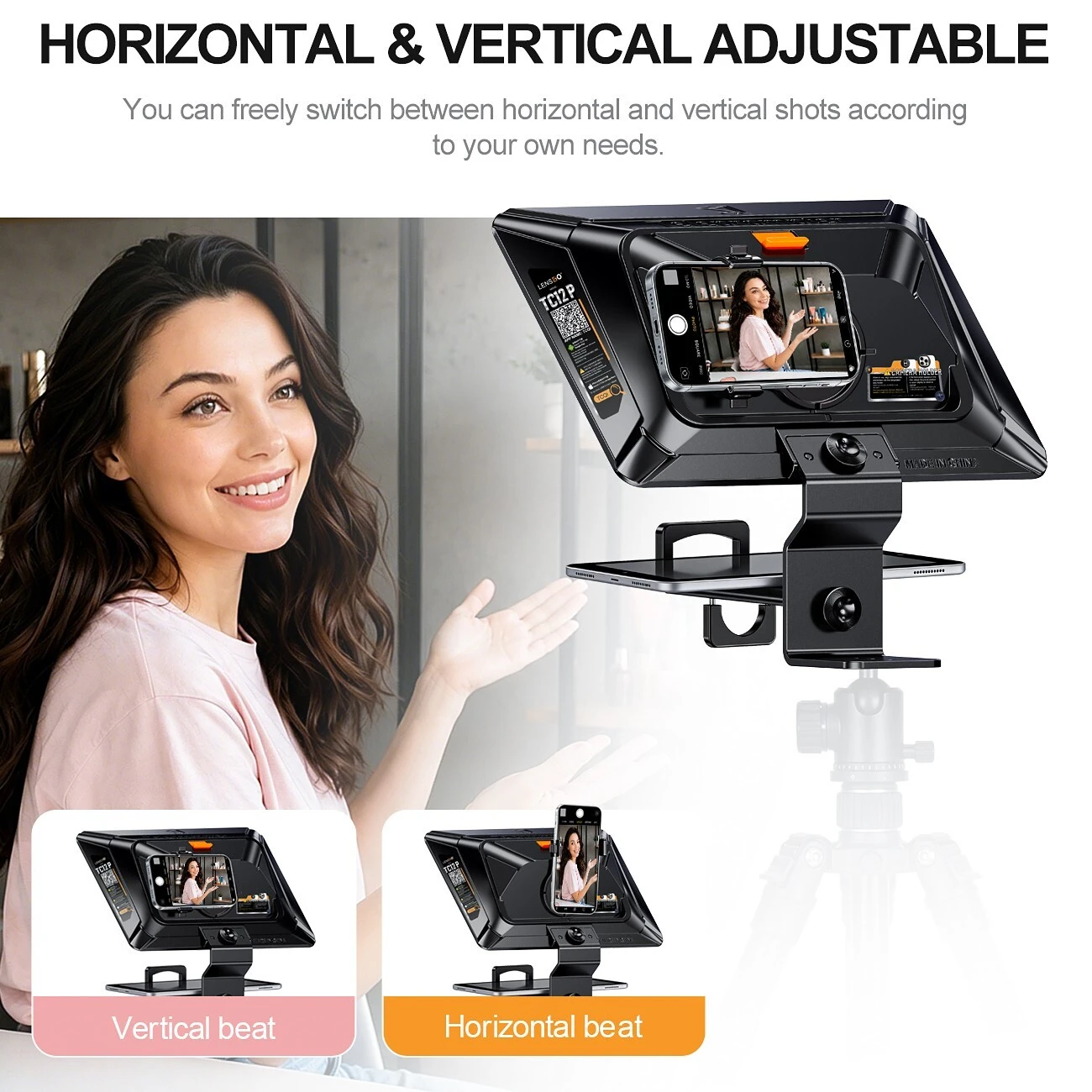 Lensgo TC12P Smartphone and Tablet Teleprompter - detail 9