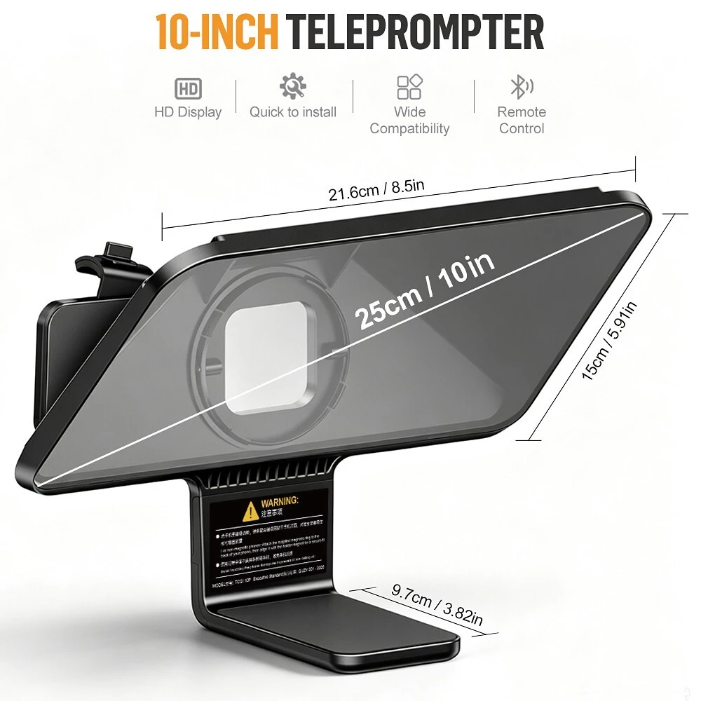 Lensgo TCQI 10P 10-Inch Smartphone Teleprompter - detail 2