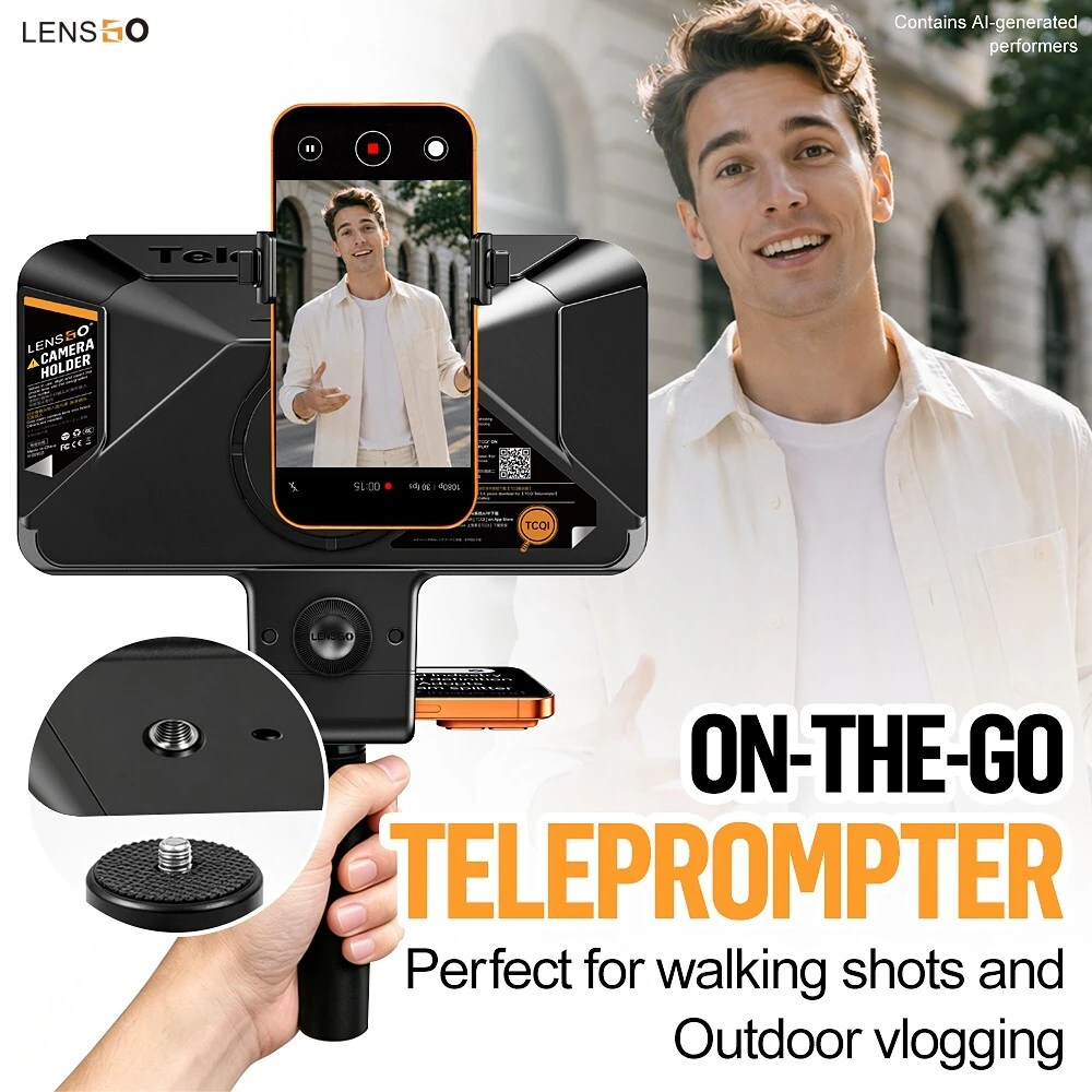 Lensgo TCQI 10P 10-Inch Smartphone Teleprompter - detail 3