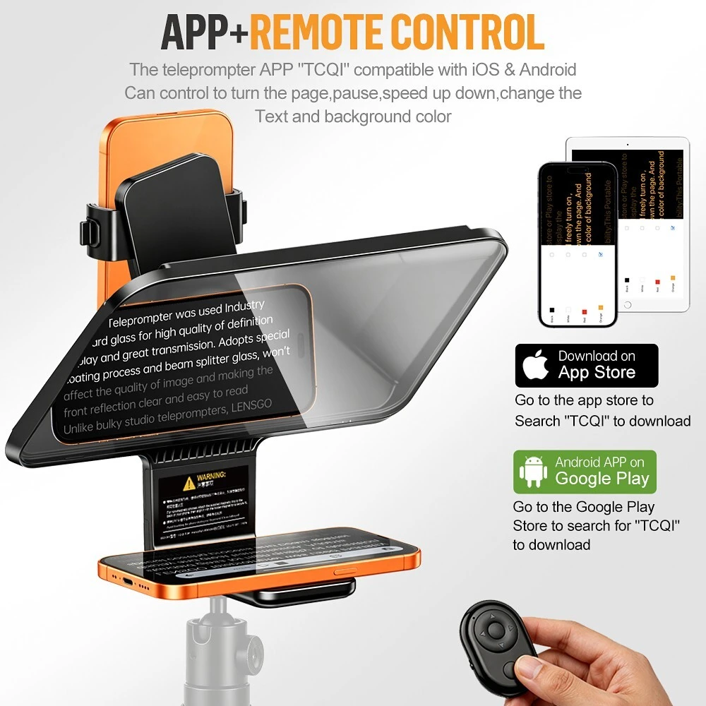 Lensgo TCQI 10P 10-Inch Smartphone Teleprompter - detail 5