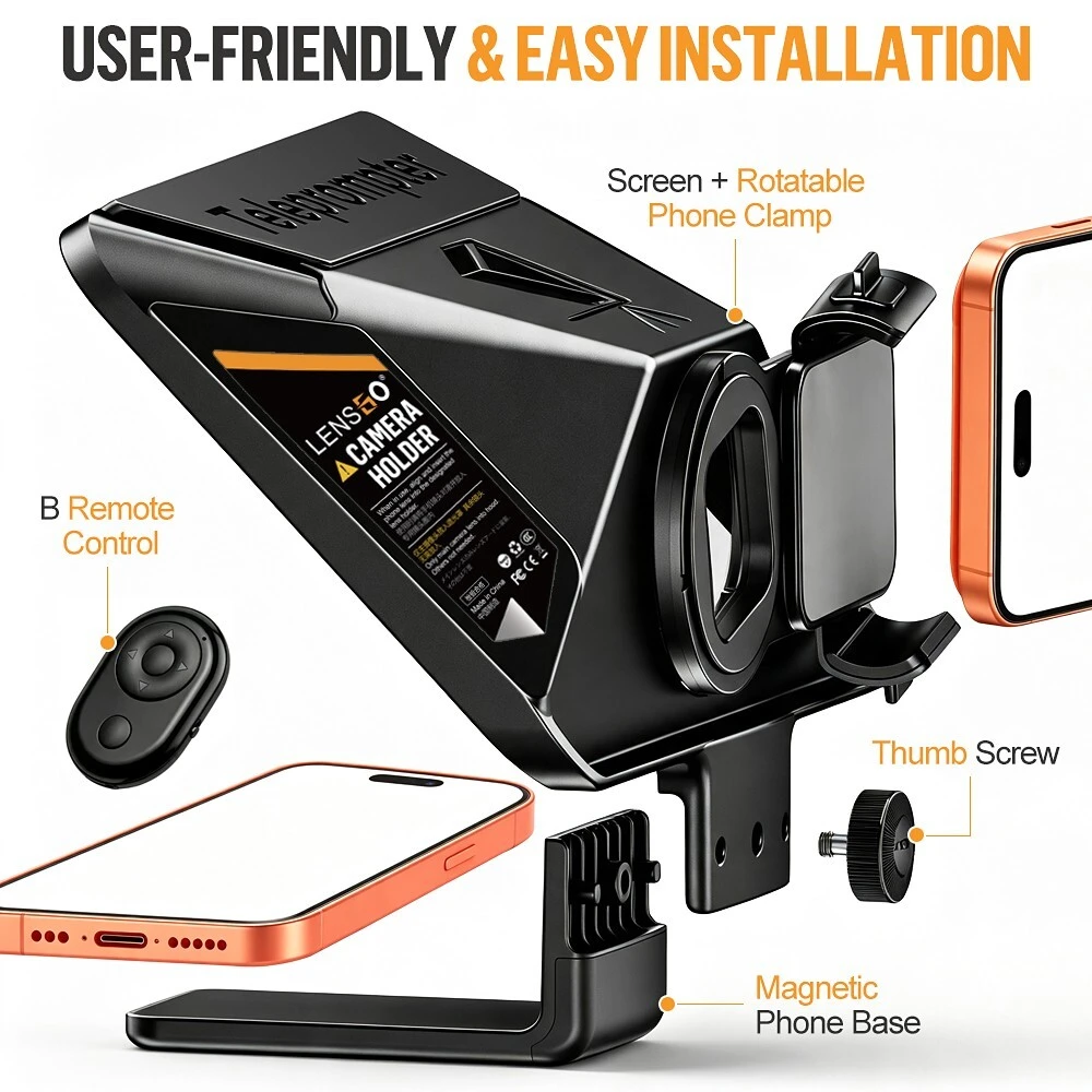 Lensgo TCQI 10P 10-Inch Smartphone Teleprompter - detail 7