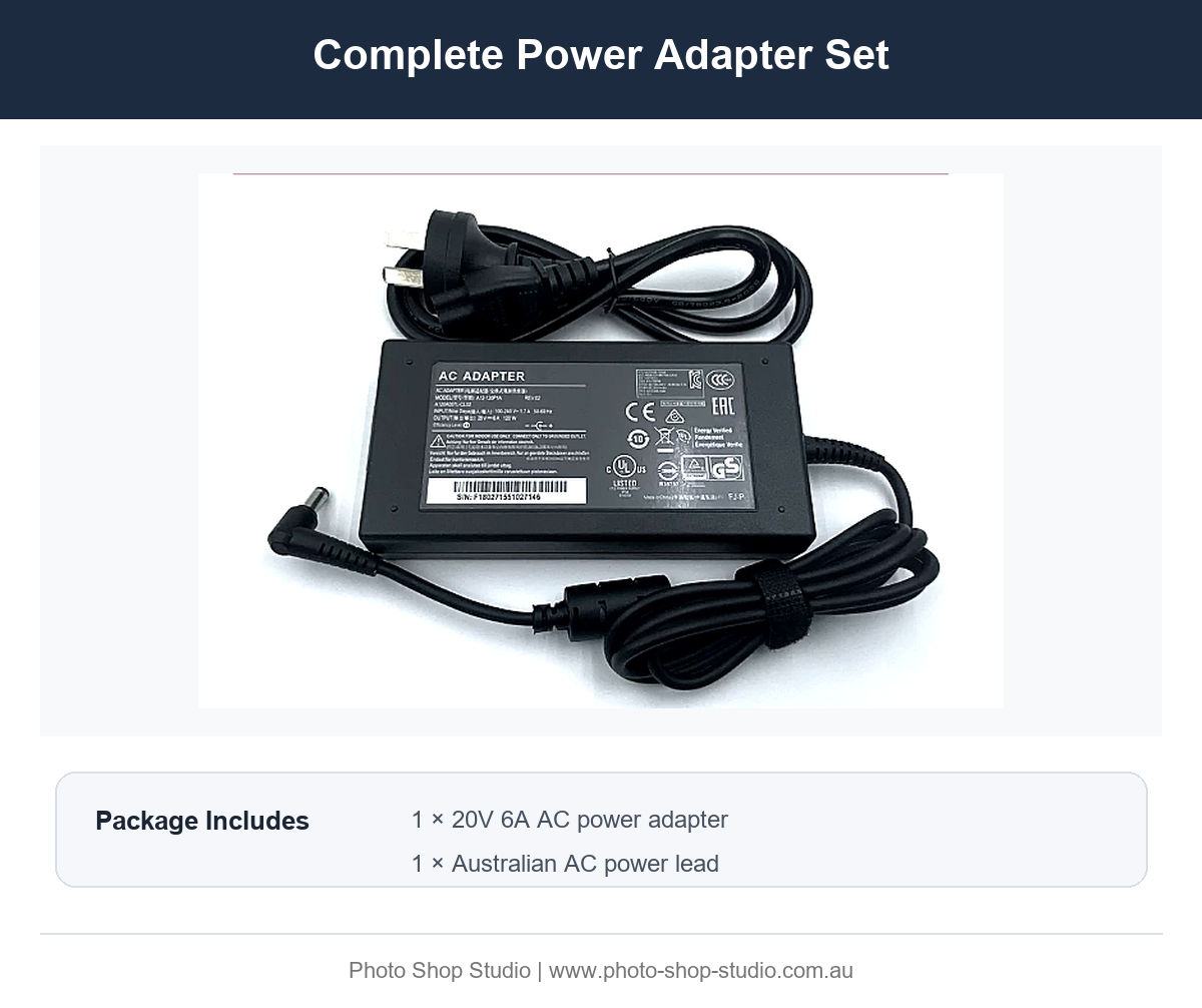 Fotolux FOT20V6A complete power adapter set with Australian AC lead