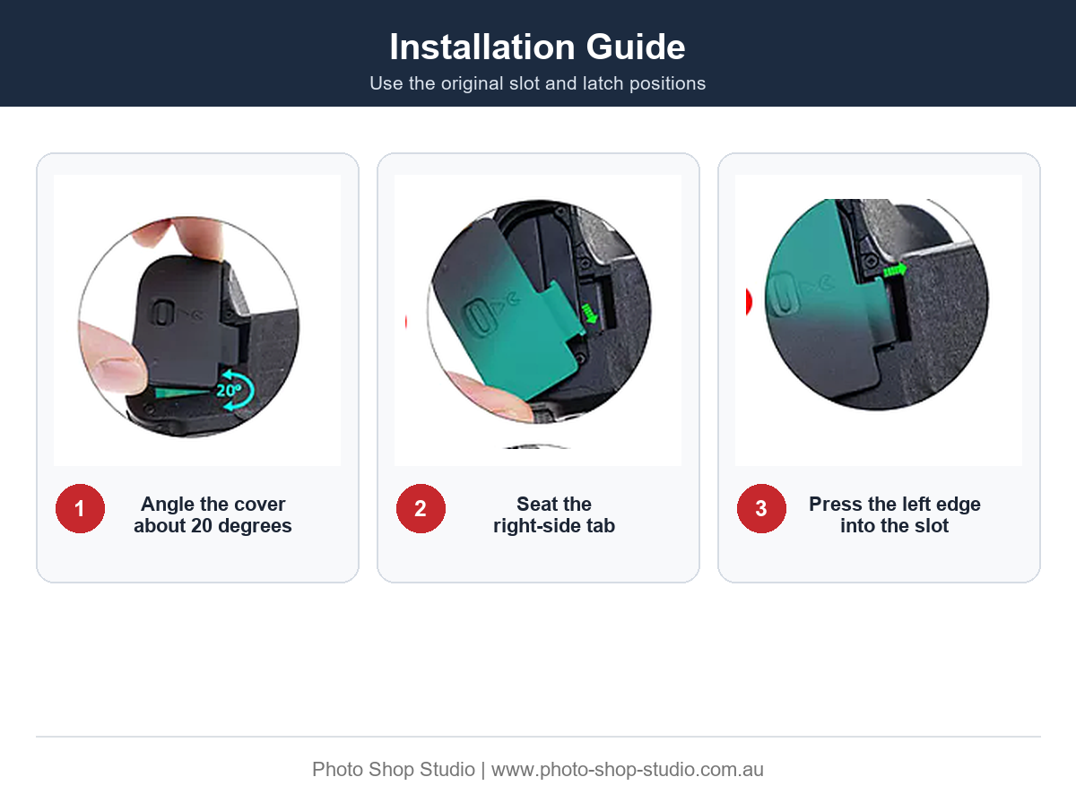 Fotolux Nikon Z5 Z6 Z7 replacement battery chamber cover installation guide