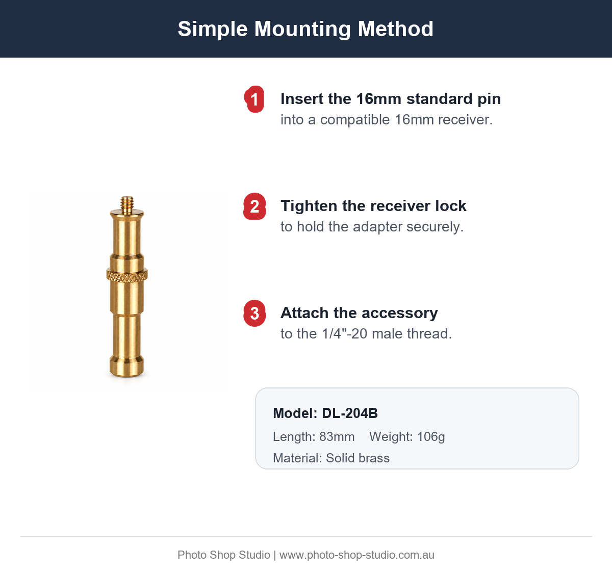 Fotolux DL-204B mounting method for a compatible 16mm receiver