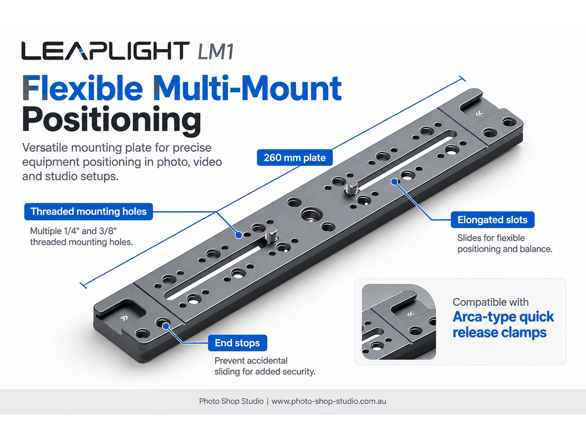 LEAPLIGHT LM1 26cm Arca-Type Multi-Mount Long Plate - product details