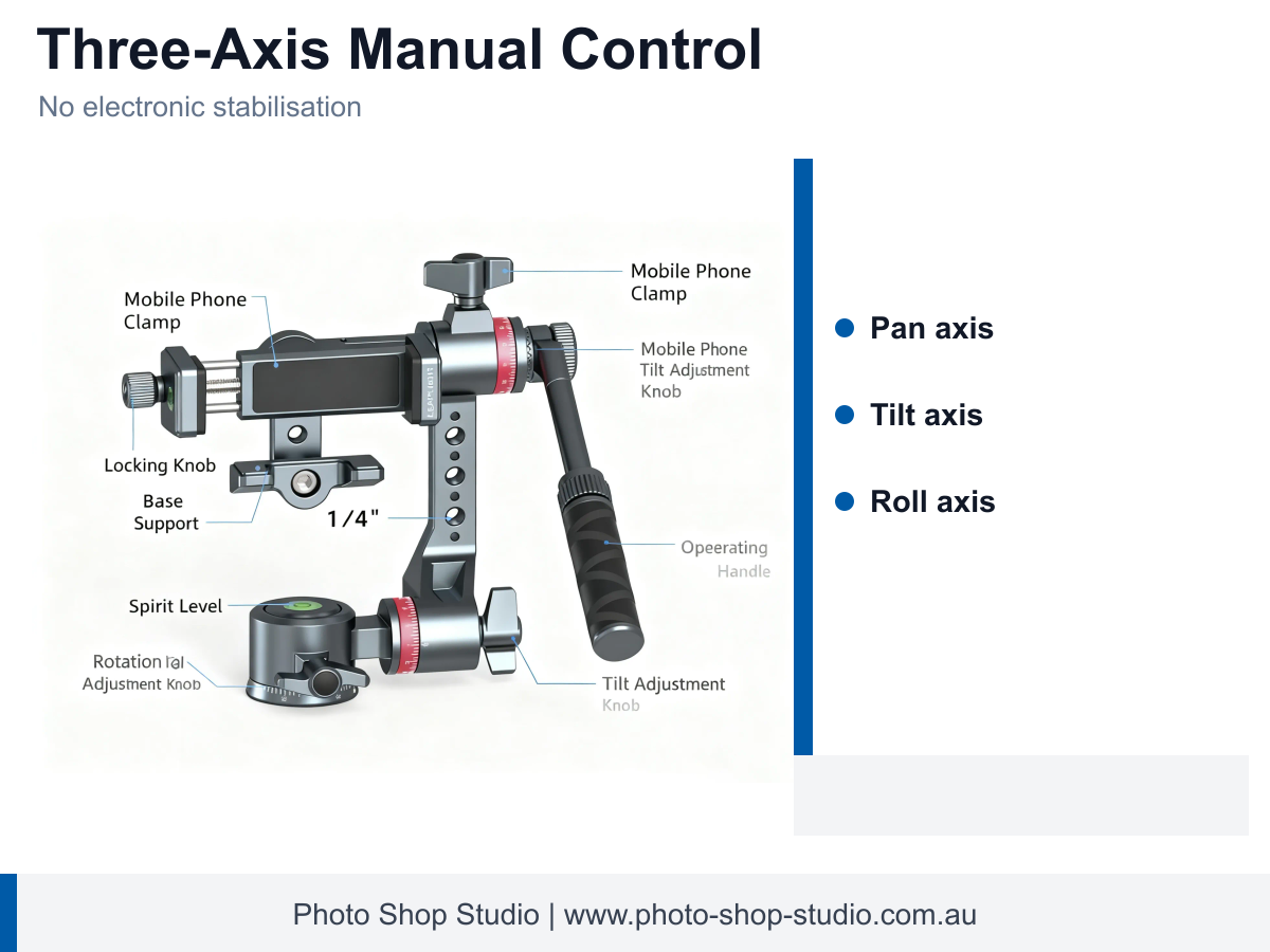 LEAPLIGHT LYR3 Three-Axis Manual Smartphone Gimbal Head - product details