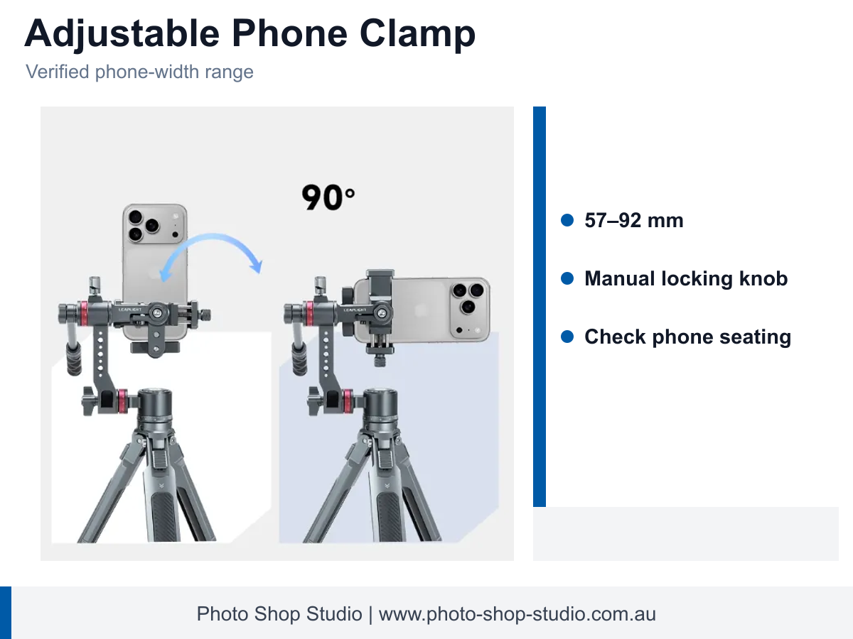 LEAPLIGHT LYR3 Three-Axis Manual Smartphone Gimbal Head - dimensions and features
