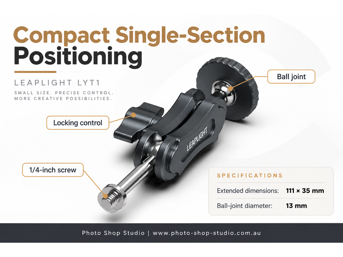 LEAPLIGHT LYT1 Single-Section Magic Arm with Dual 1/4-inch Screws - product details