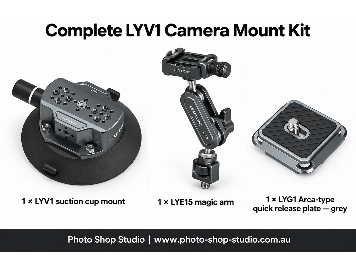 LEAPLIGHT LYV1 Suction Cup Camera Mount Kit with LYE15 Magic Arm and LYG1 Plate - Grey - product details