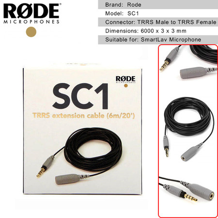 Rode SC1 TRRS Extension Cable (6m) for SmartLav+ Microphones