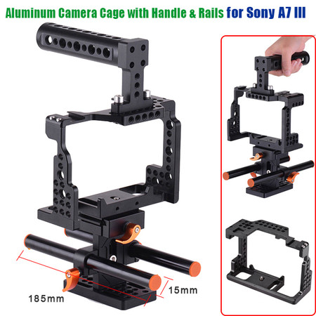 Fotolux Aluminum Camera Cage with Handle & Rails for Sony A7, A7II ...