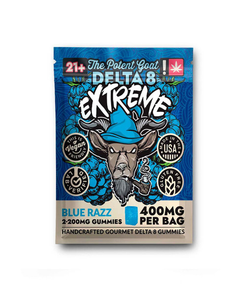 The Potent Goat | Gummies | Delta-8 Extreme | 2pk | Blue Razz