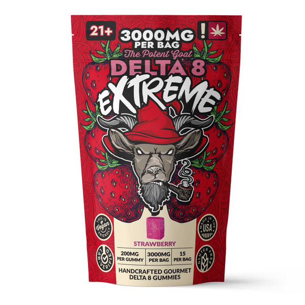 Extreme Strawberry Delta 8 Gummy 15-Pack