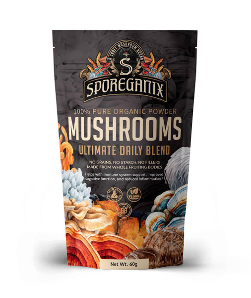 Sporeganix | 100% Pure Organic Mushroom Powder | 60 Grams | Mushrooms Ultimate Blend