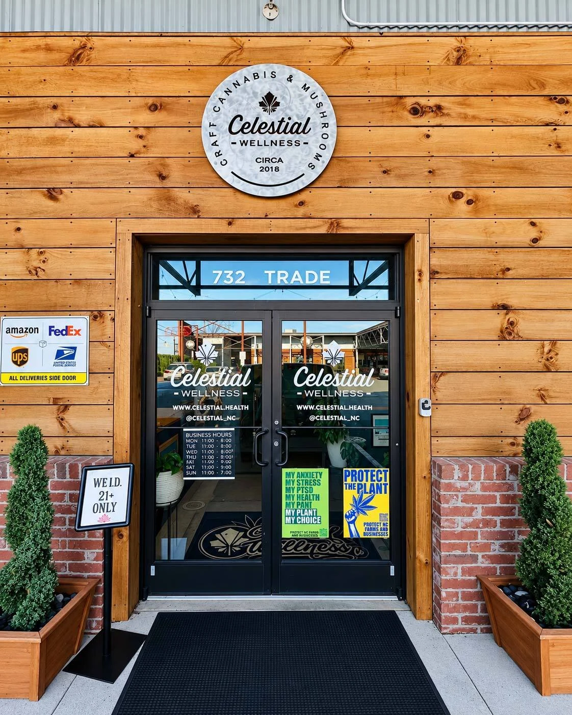 The Celestial Wellness storefront at 732 Trade Street in Winston-Salem