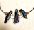 Triple Rainbow Hematite Spike Necklace