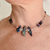 Triple Rainbow Hematite Spike Necklace