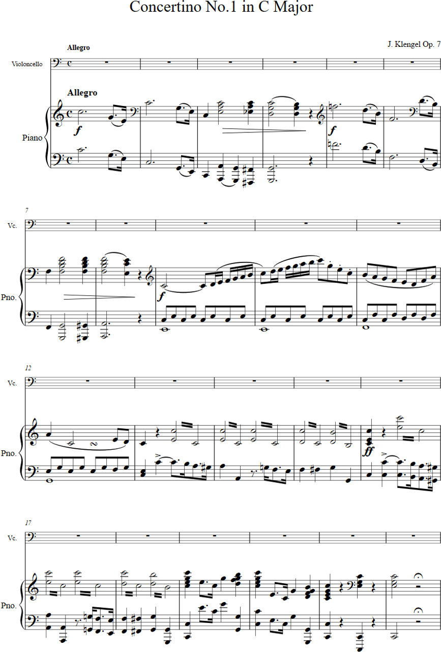 Klengel concertino in c major clearance