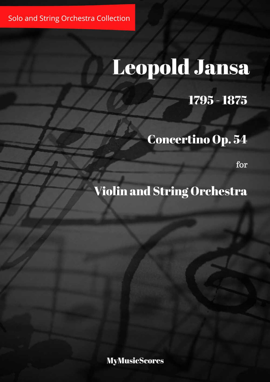 JUNBO　オーケストラスコア Jansa Violin Concertino Op 54 for Violin and String Orchestra
