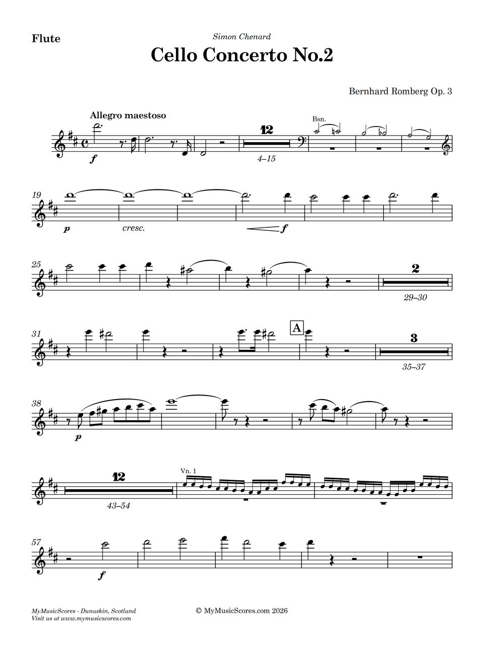 【中古】 Music for Cello #2 / Berg Romberg Cello concerto No. 2 Op. 3 for Cello and Orchestra