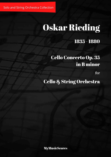 Rieding Cello Concerto in B Minor Op. 35 for Cello and String Orchestra. Cover