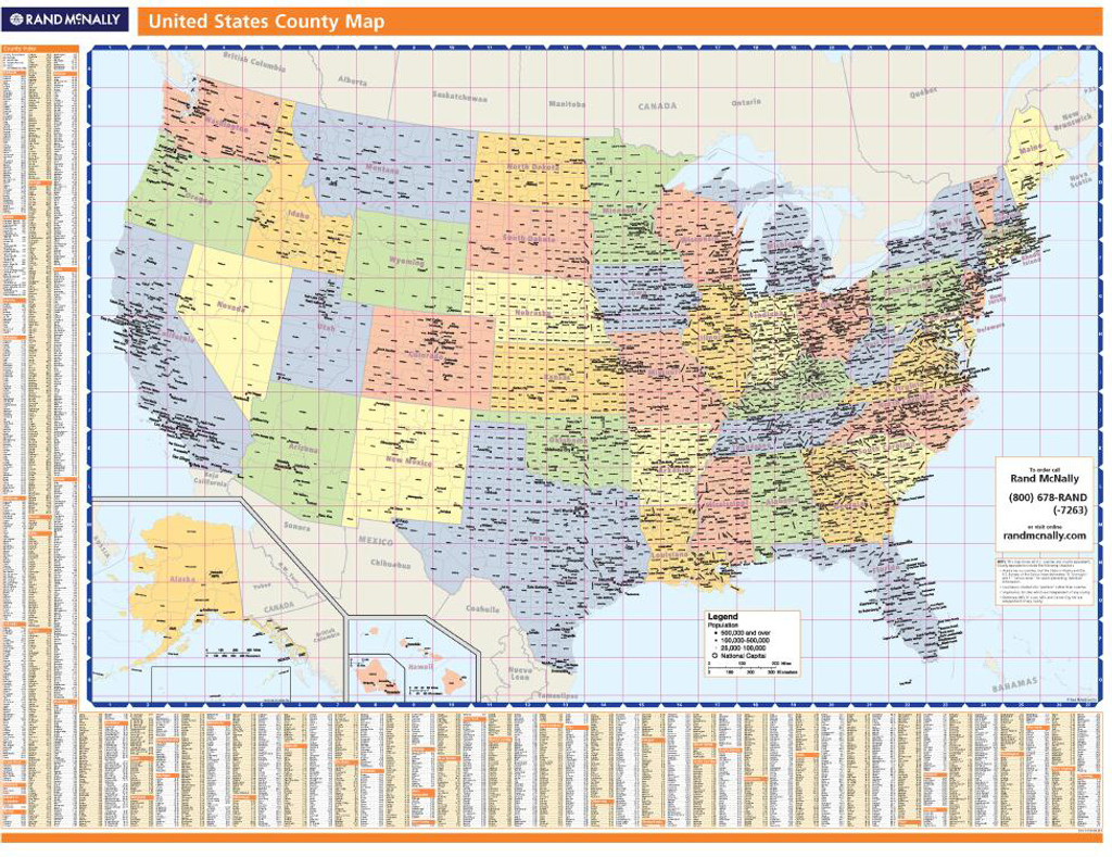 Rand Mcnally United States County Wall Map