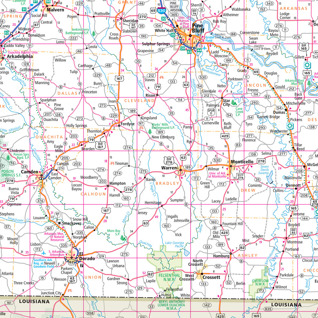 Easy To Read: Arkansas State Map