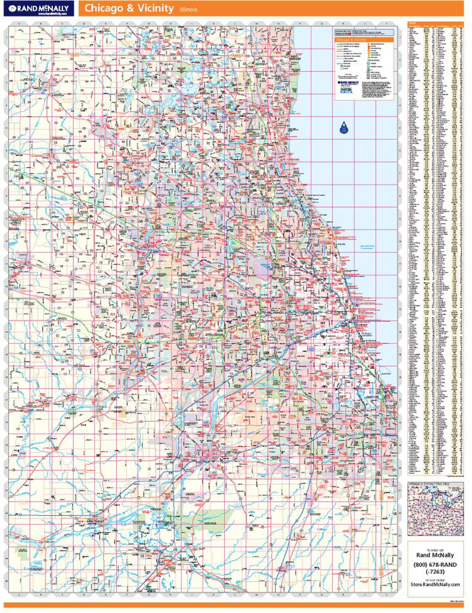 Rand Mcnally Chicago Regional Wall Map