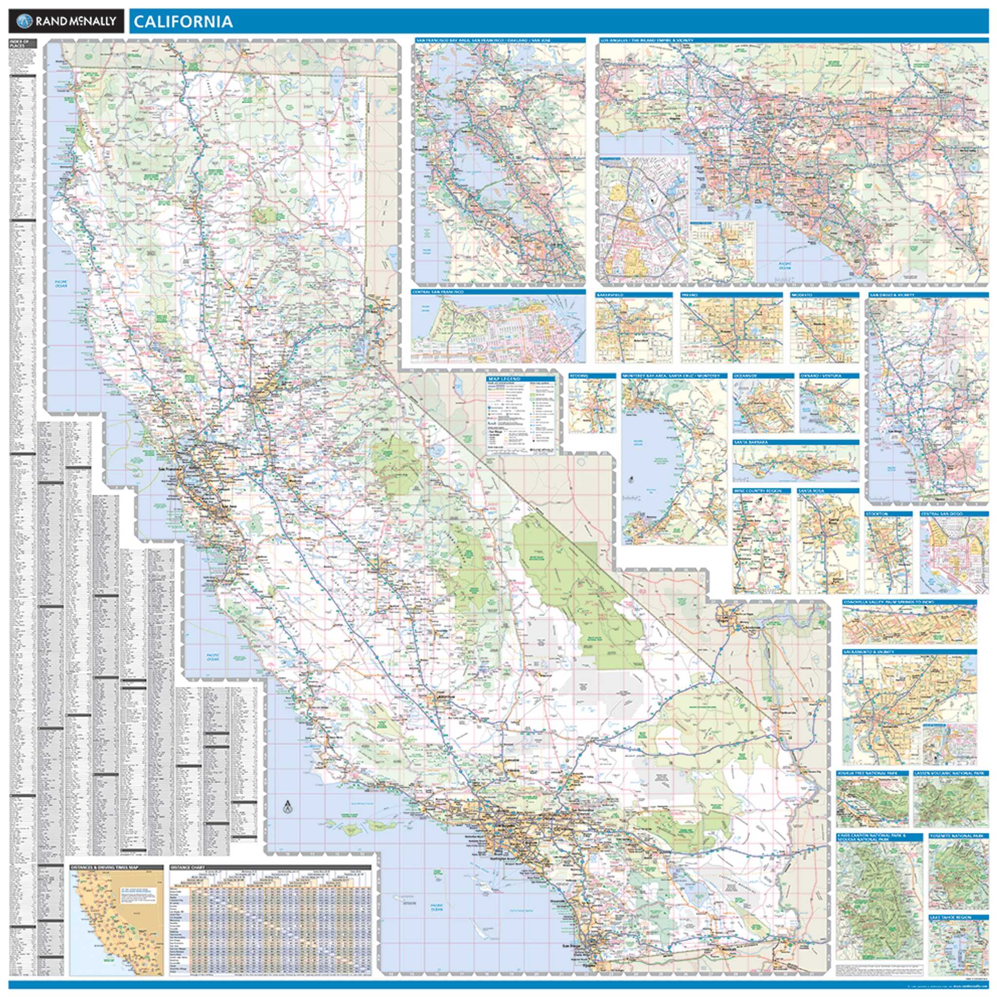 Rand Mcnally California Map Rand McNally California State Wall Map