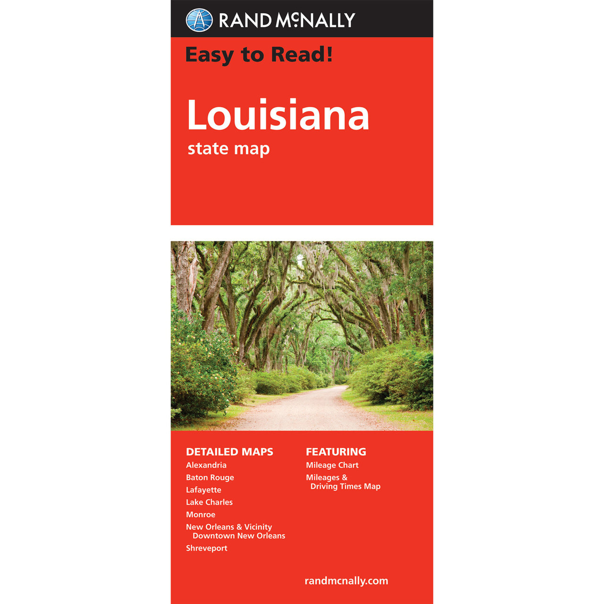 Road map of Louisiana with distances between cities highway freeway free