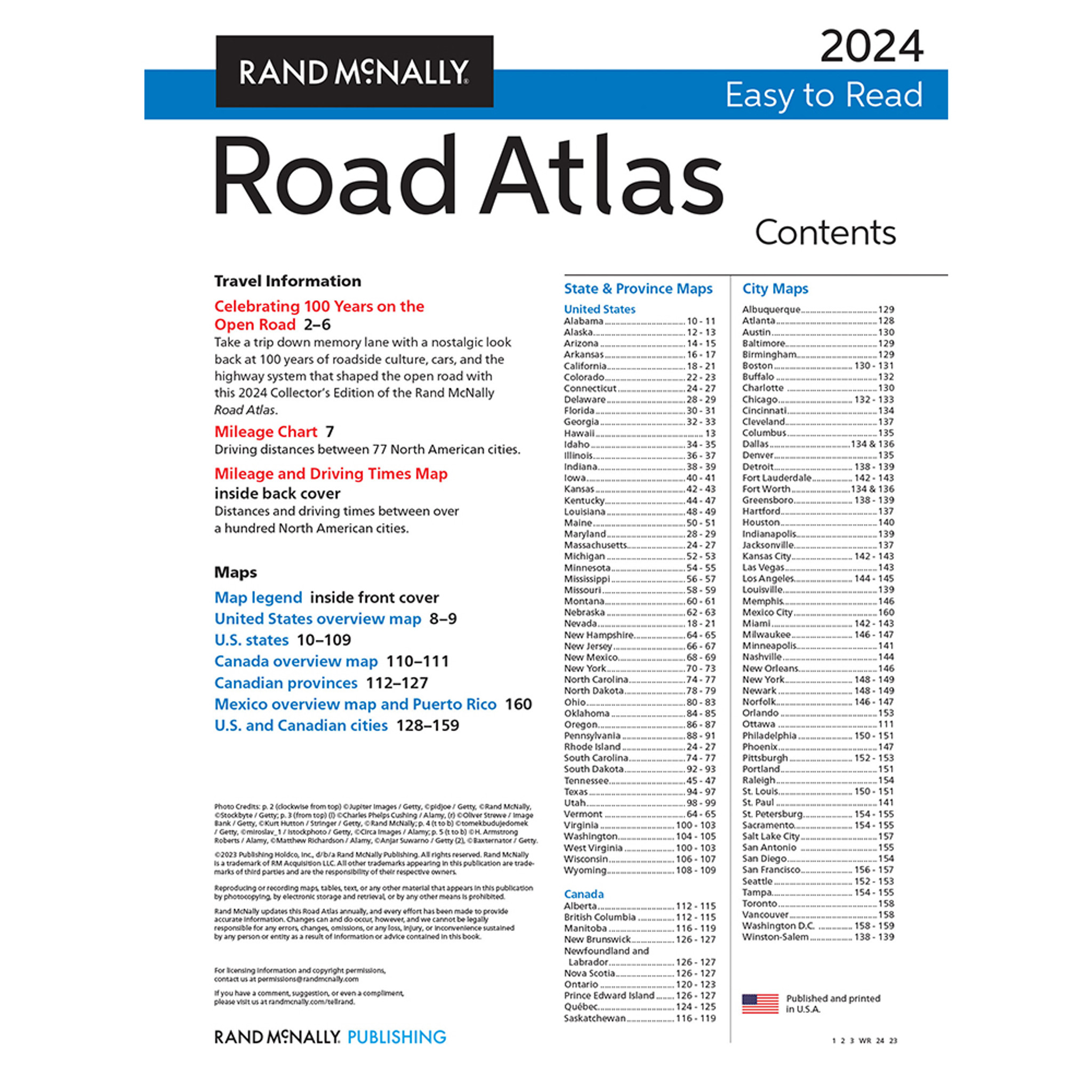 Rand McNally 2024 Midsize Easy to Read Road Atlas
