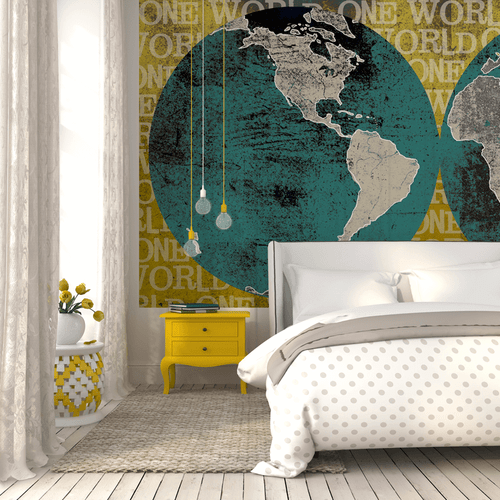 One World Globe Wall Mural