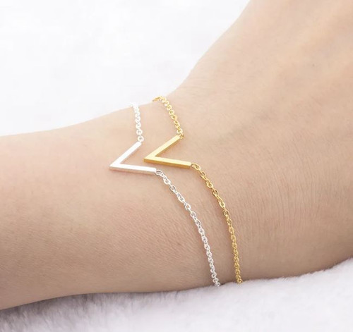 V Bracelets For Women Stainless Steel Chain