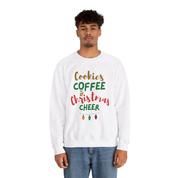 Cookies Coffee Christmas Cheer Unisex Heavy Blend™ Crewneck Sweatshirt Cookies Coffee sweatshirt Christmas Cheer sweatshirt lover 