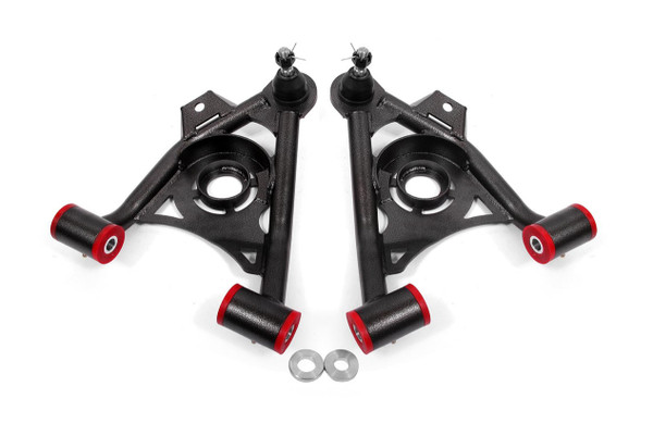 BMR 94-04 Ford Mustang Non-Adj. A-Arms Lower (Poly) w/ Spring Pocket - Black Hammertone - AA040H