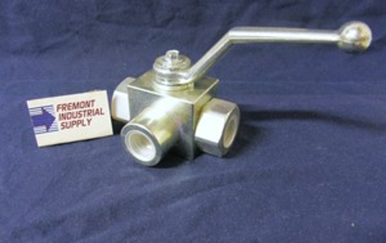 Hydraulic Manual Diverter Valve 3 way #4 SAE 5800 PSI