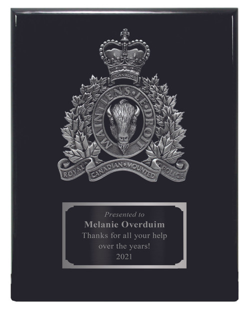 Crested Black Piano Finished Plaque