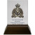 Large Crested Acrylic Award - Rosewood Base