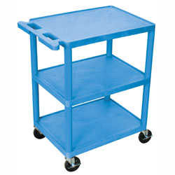 Blue - 3 Flat Shelf Cart - Unique Truck Equipment