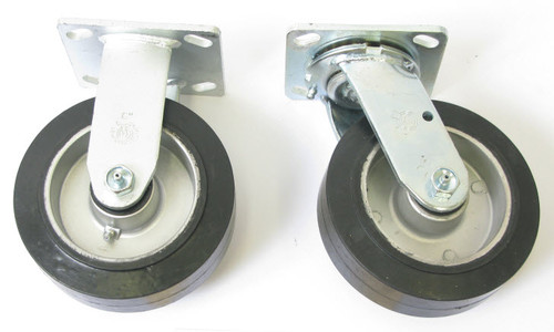 Wesco 6 IN x 2 IN Moldon Rubber Caster Set MR-6