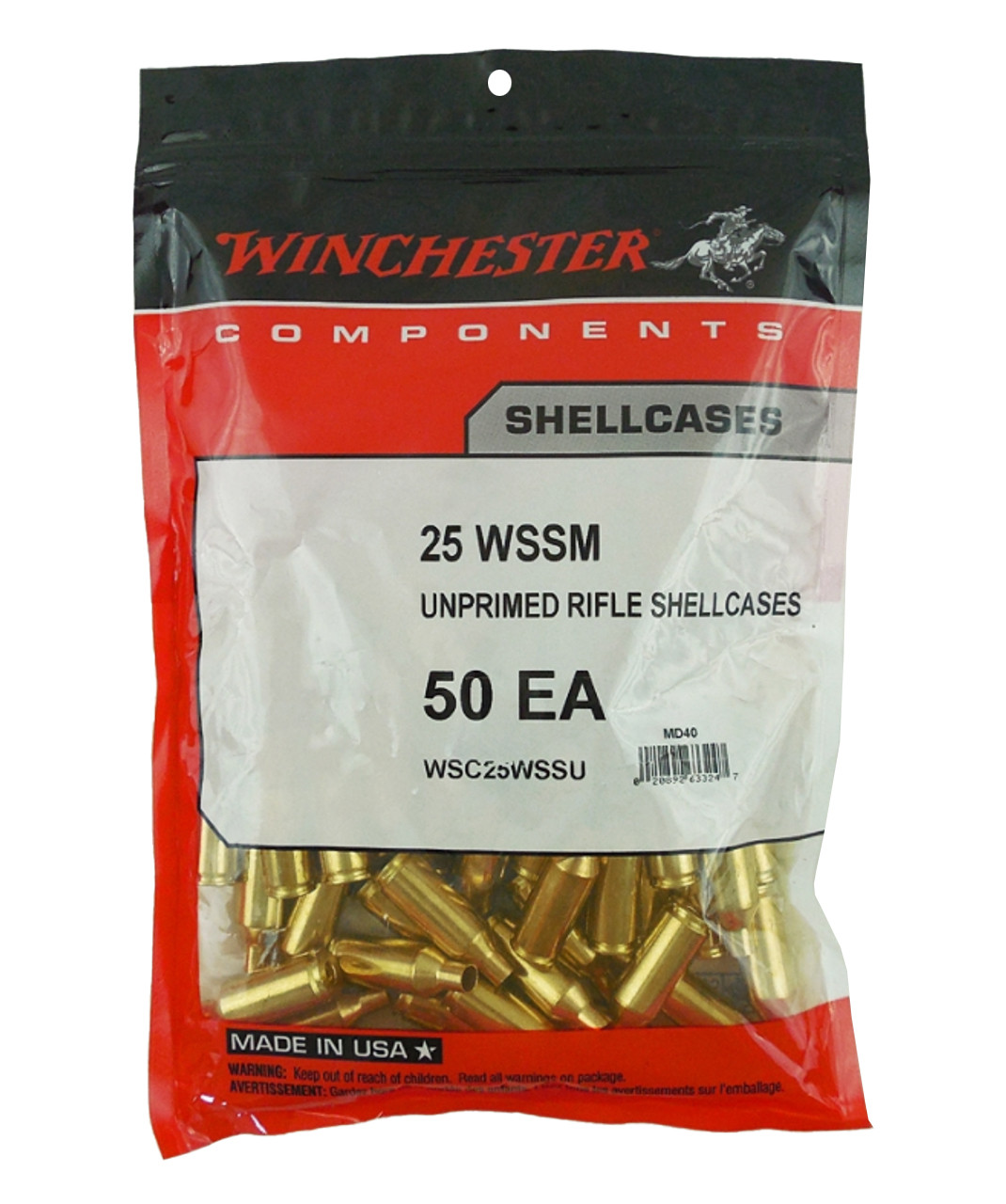 WINCHESTER .25 WINCHESTER SUPER SHORT MAGNUM 50 BRASS CASES - WSC25WSSU -  Bereli Inc.