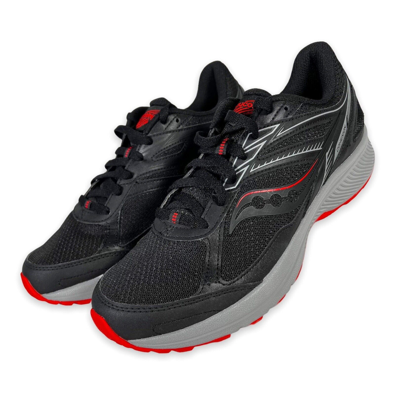 Saucony Cohesion 14 Trail Running Sneaker Shoes Men\'s Size 11.5 Charcoal/Red Mens Saucony Cohesion TR14 Trail Running Shoe main image 2